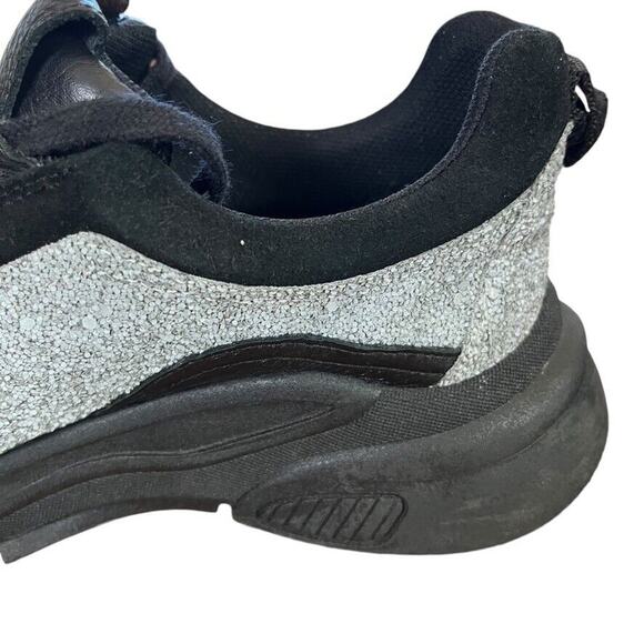 Sesto Meucci Womens Black Gray Lace Up Sneakers Athletic Leather Shoes sz 38 7.5 - Picture 4 of 16